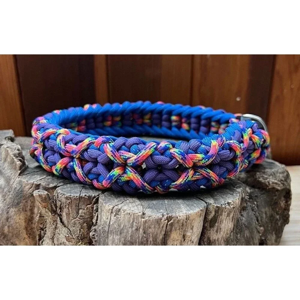 Fits 16 in. Neck Size, Quick Release Paracord Dog Collar